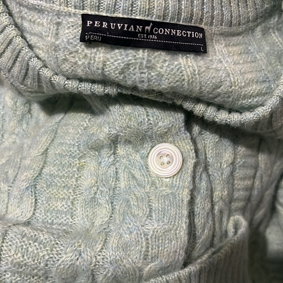 Peruvian connection luxe cable cardigan button front size large - Picture 4 of 11